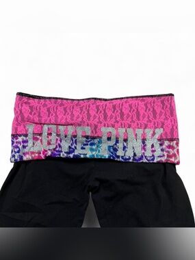 Y2K Victoria's Secret pink scene glitter foldover capris 🌸